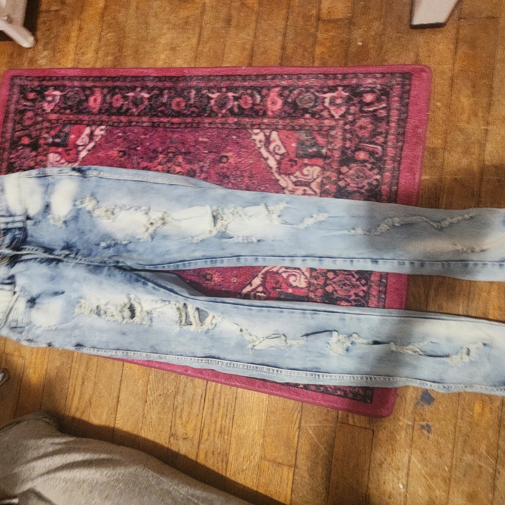 Distressed Light Blue Jeans